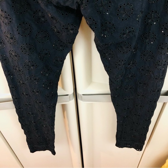 NWOT Johnny Was black Stretch Cotton Eyelet Leggings Black XS cottage core emo - Picture 11 of 13